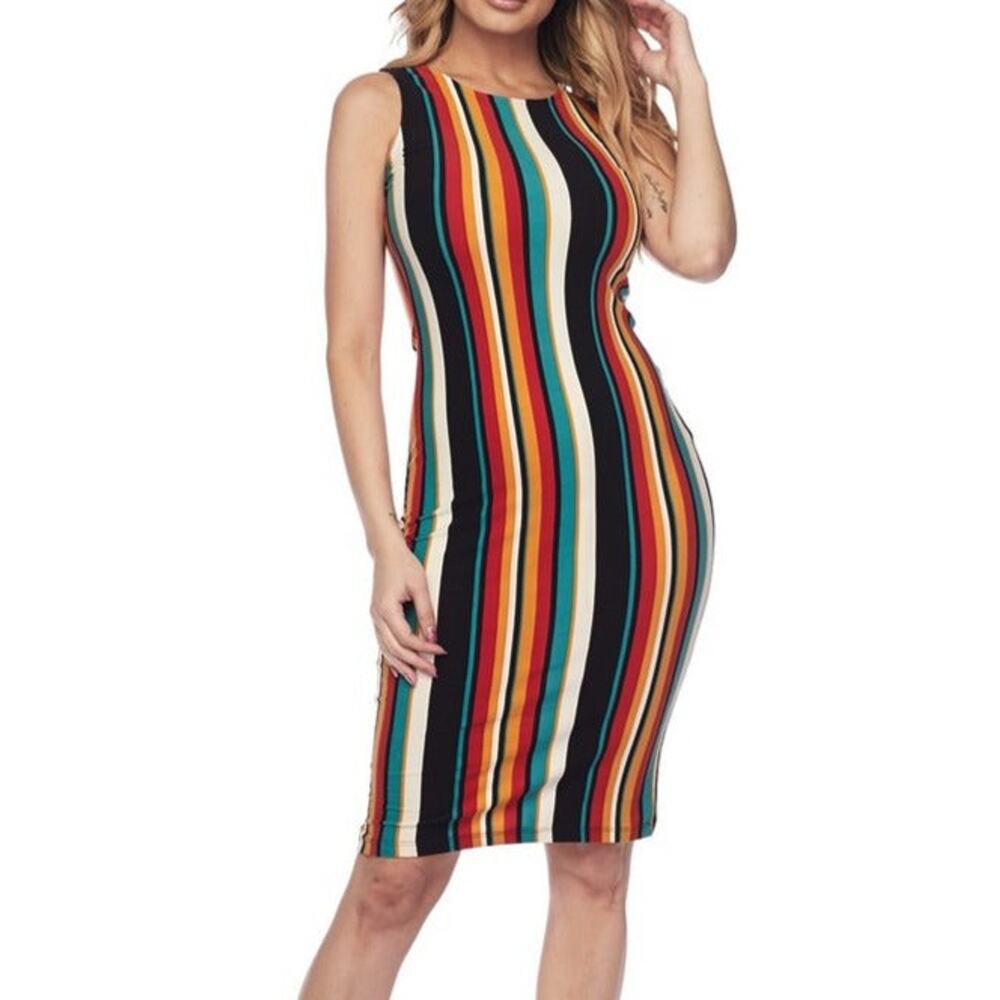 Body Con Multi-Striped Dress